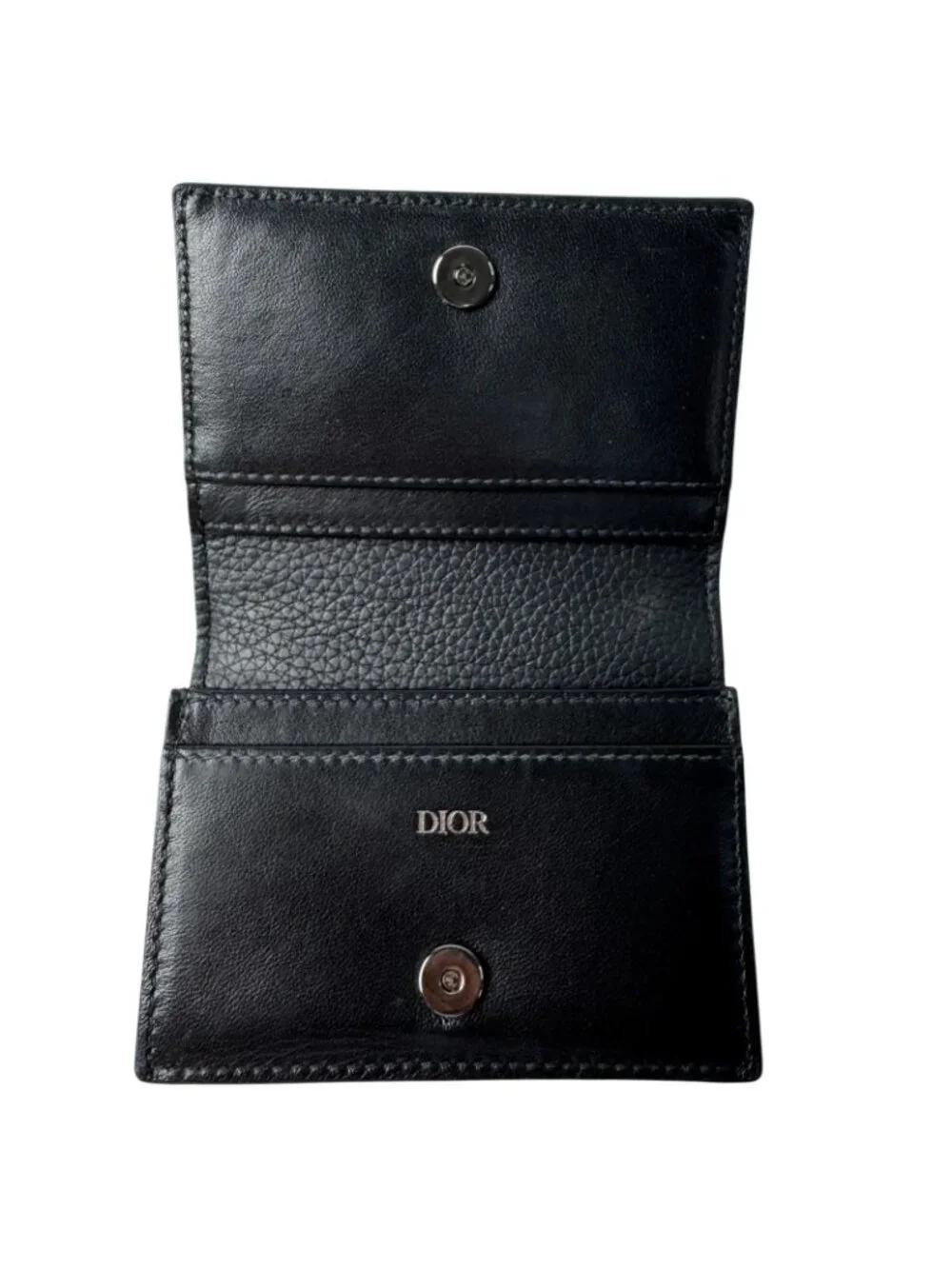 Dior Business Card Holder Leather Black